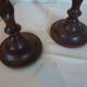 Pair of large vintage twisted wood candlesticks