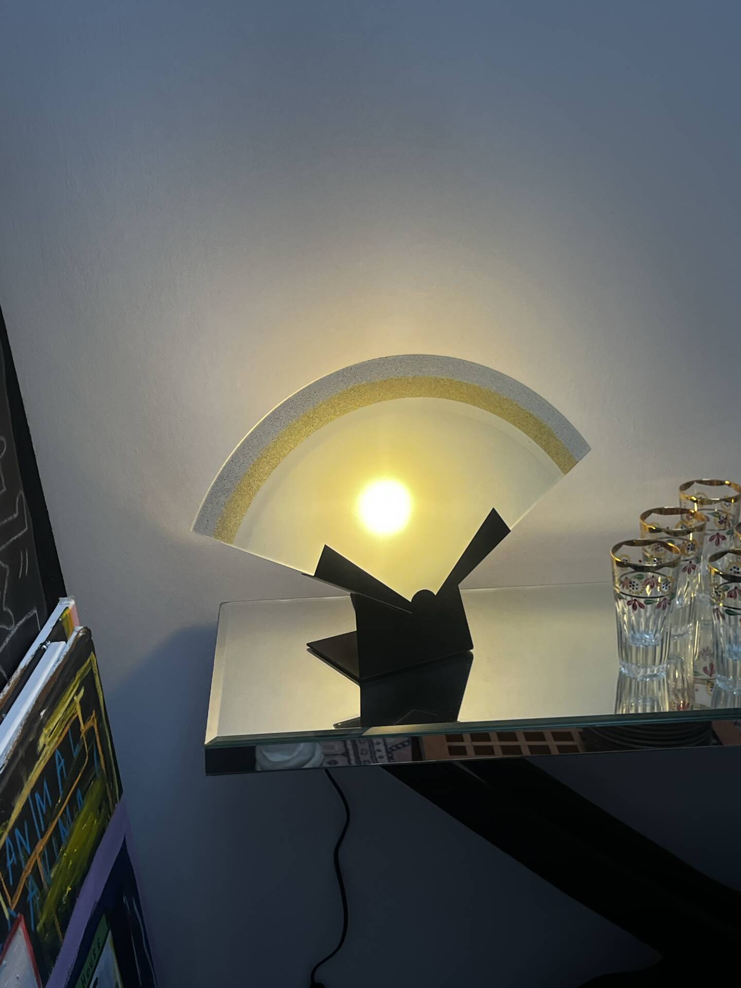 Murano fan lamp 1980 / Memphis Bauhaus