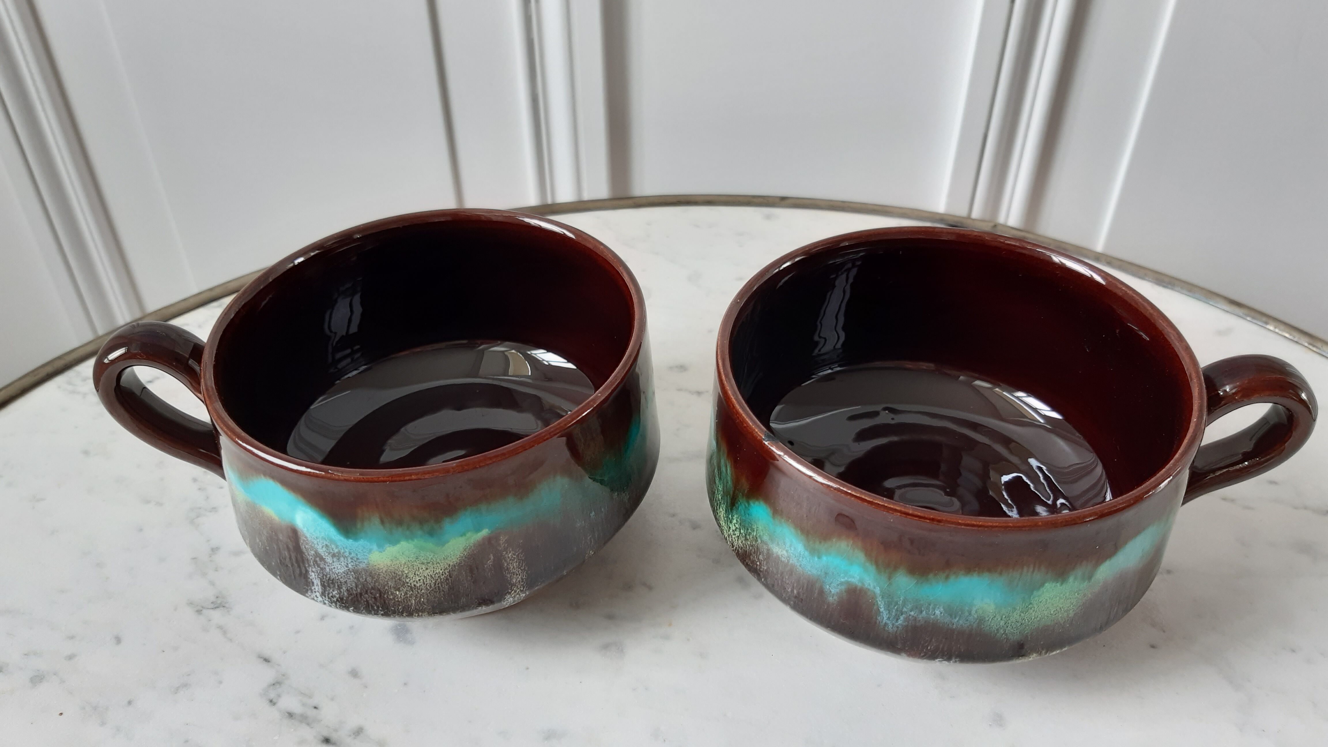 Duo of ceramic lunches Vallauris 70s