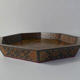 Oriental wooden marquetry tray