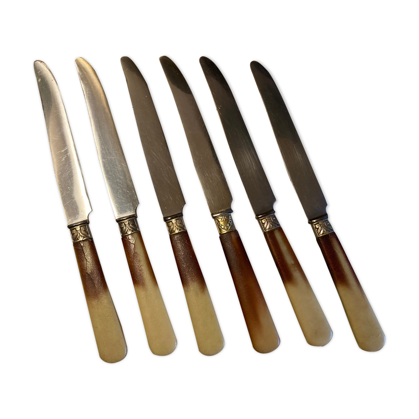 Set de 6 couteaux bakélite bicolore
