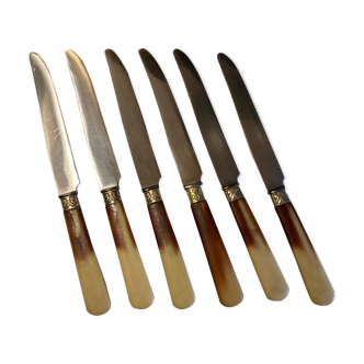 Set of 6 two-coloured Bakelite knives