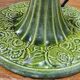 Varnished cast iron lamp and hammered brass lampshade 1920 art deco 32x23