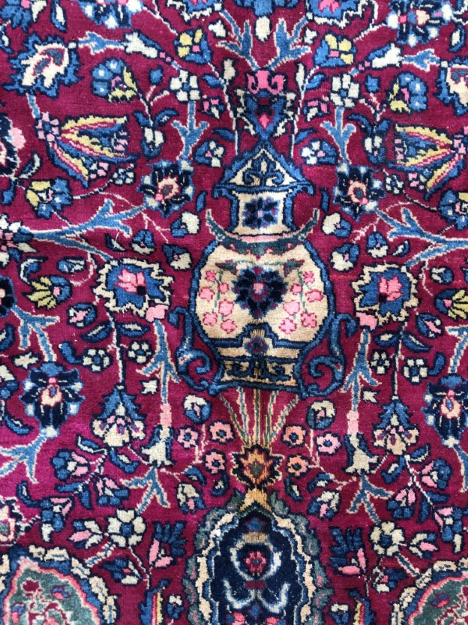 Splendid big old carpet Persian Kirman end handmade 325 X 400 CM