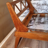 folding bed wood, daybed, solid oak, vintage, 50s