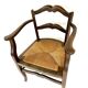 19th century rustic Provencal armchair with straw seat