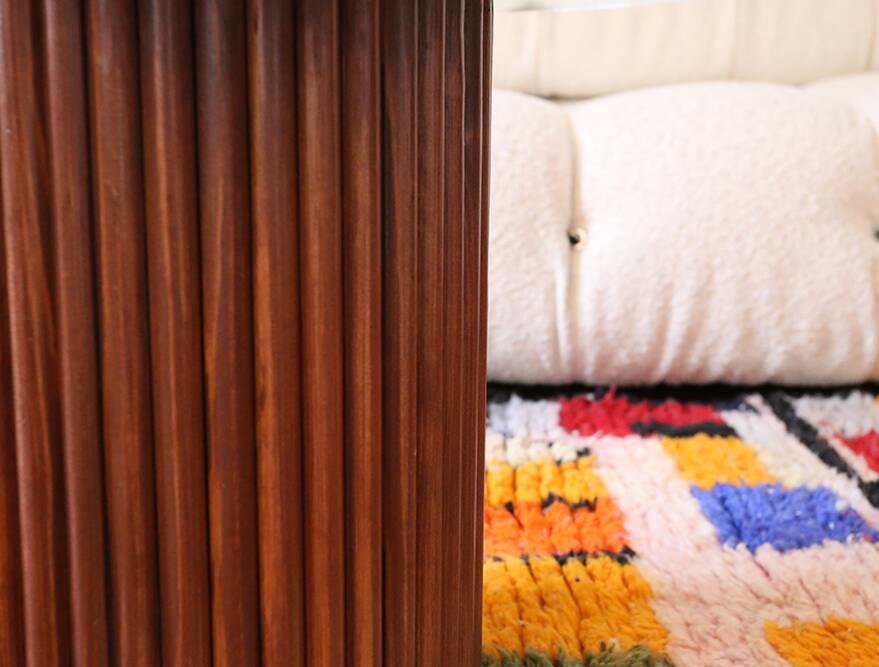 Wooden coffee table and 70cm glass top