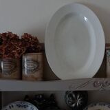 Très grand plat ovale en porcelaine opaque de Lunéville 1880-1900