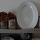 Very large oval opaque porcelain dish from Lunéville 1880-1900.