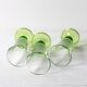 Set of 3 Vintage Green-Footed Glasses / Rare Liquor Flutes / Italy / 1960s