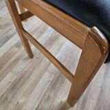 Ensemble de quatre chaises en hêtre et cuir