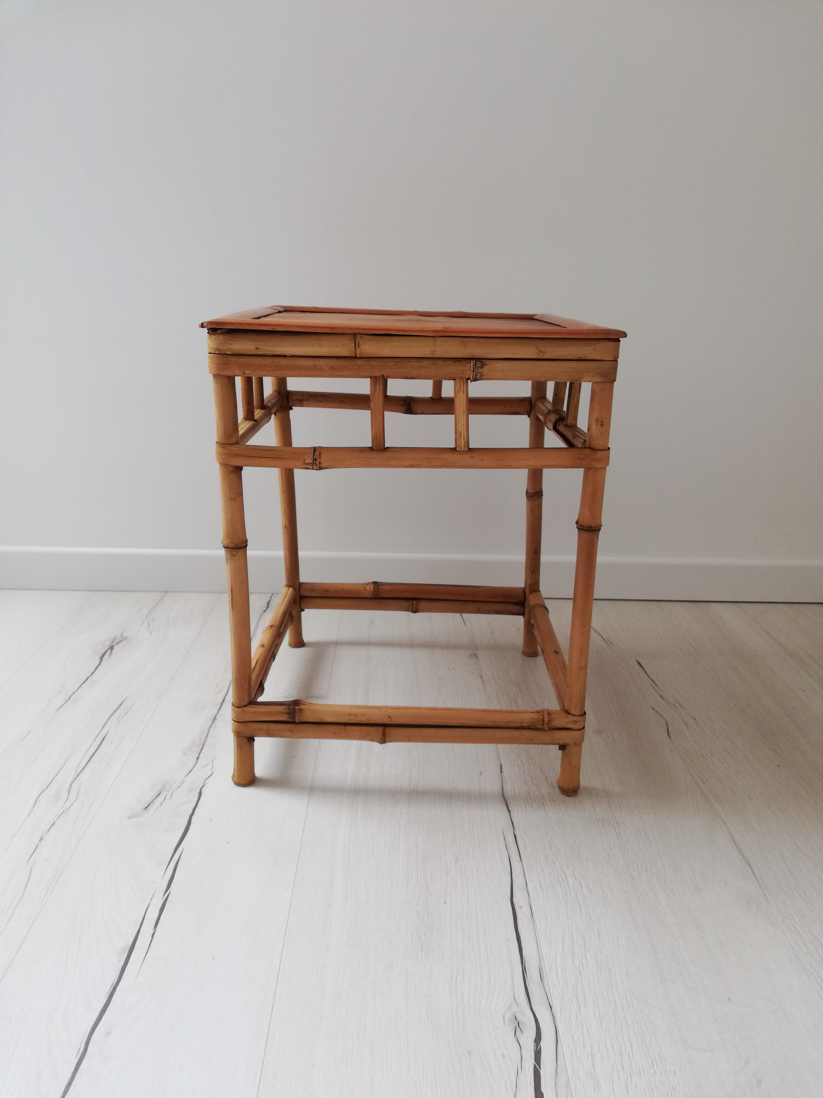 Vintage rattan table