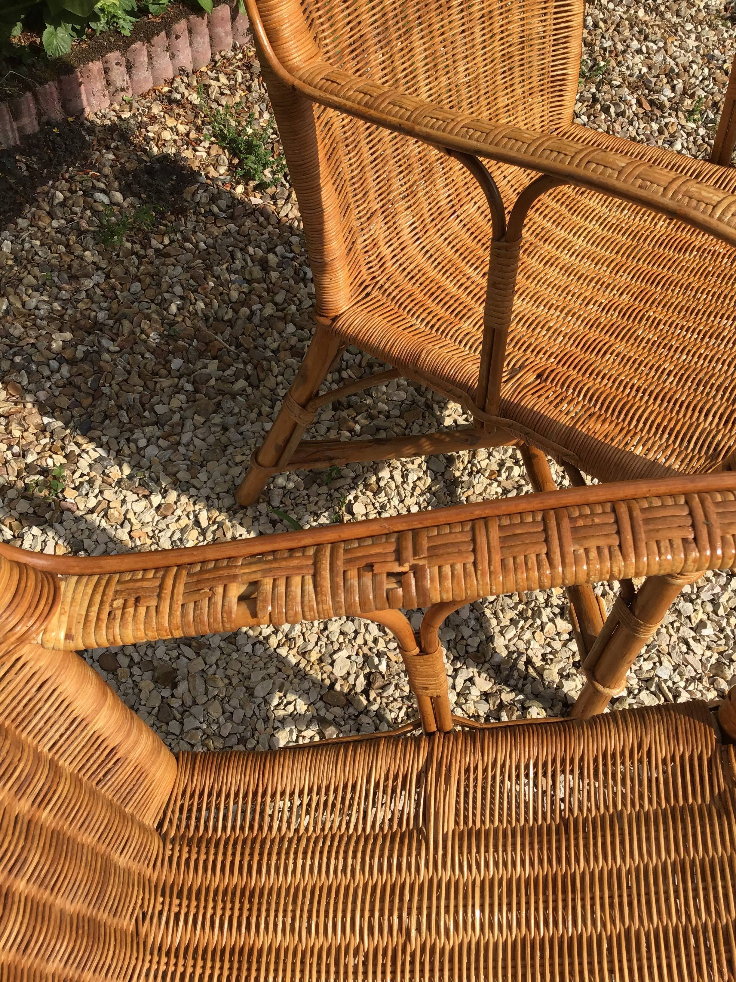 Pair of rattan armchairs