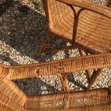 Pair of rattan armchairs