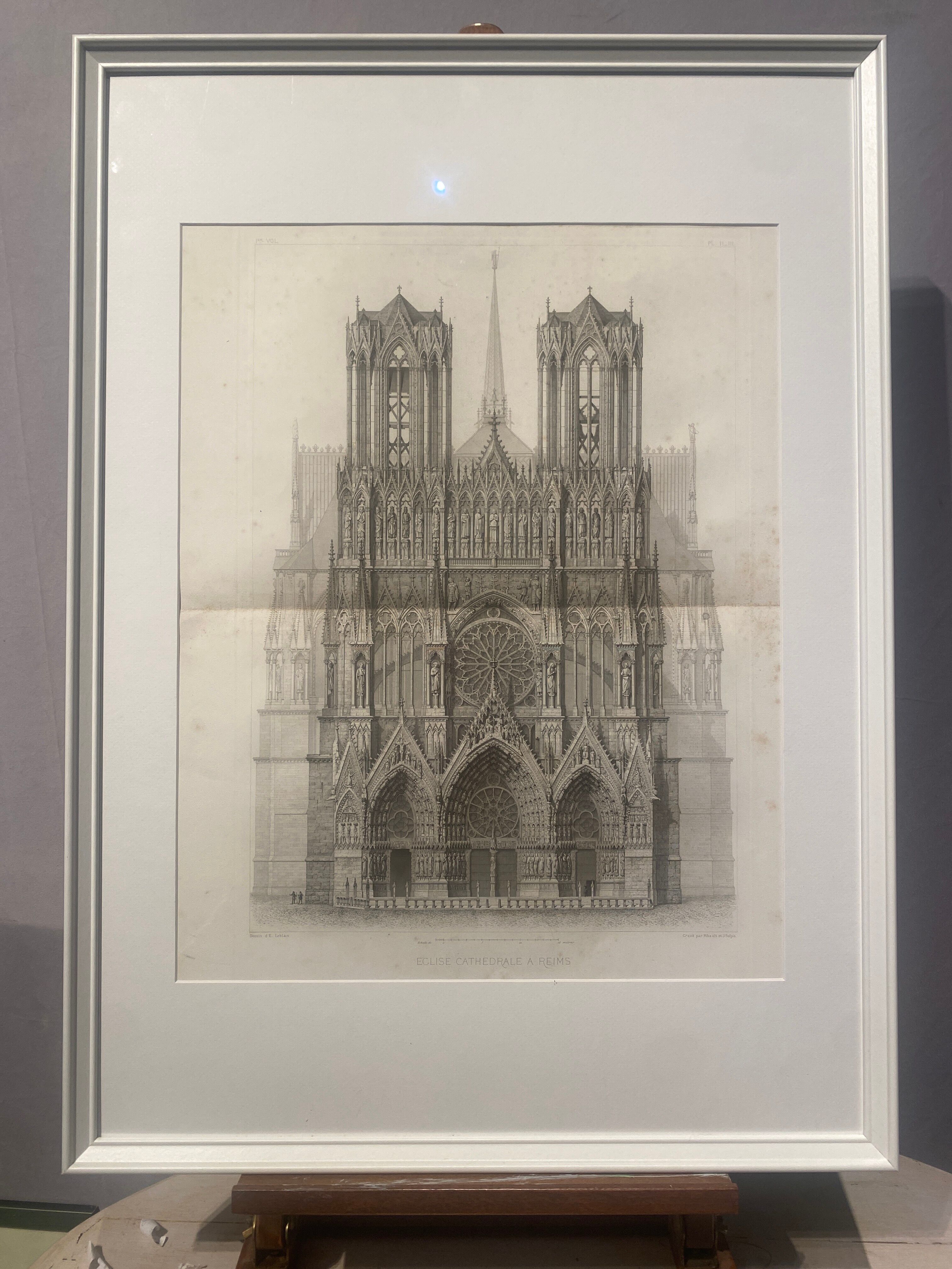 Lithograph of Reims Cathedral