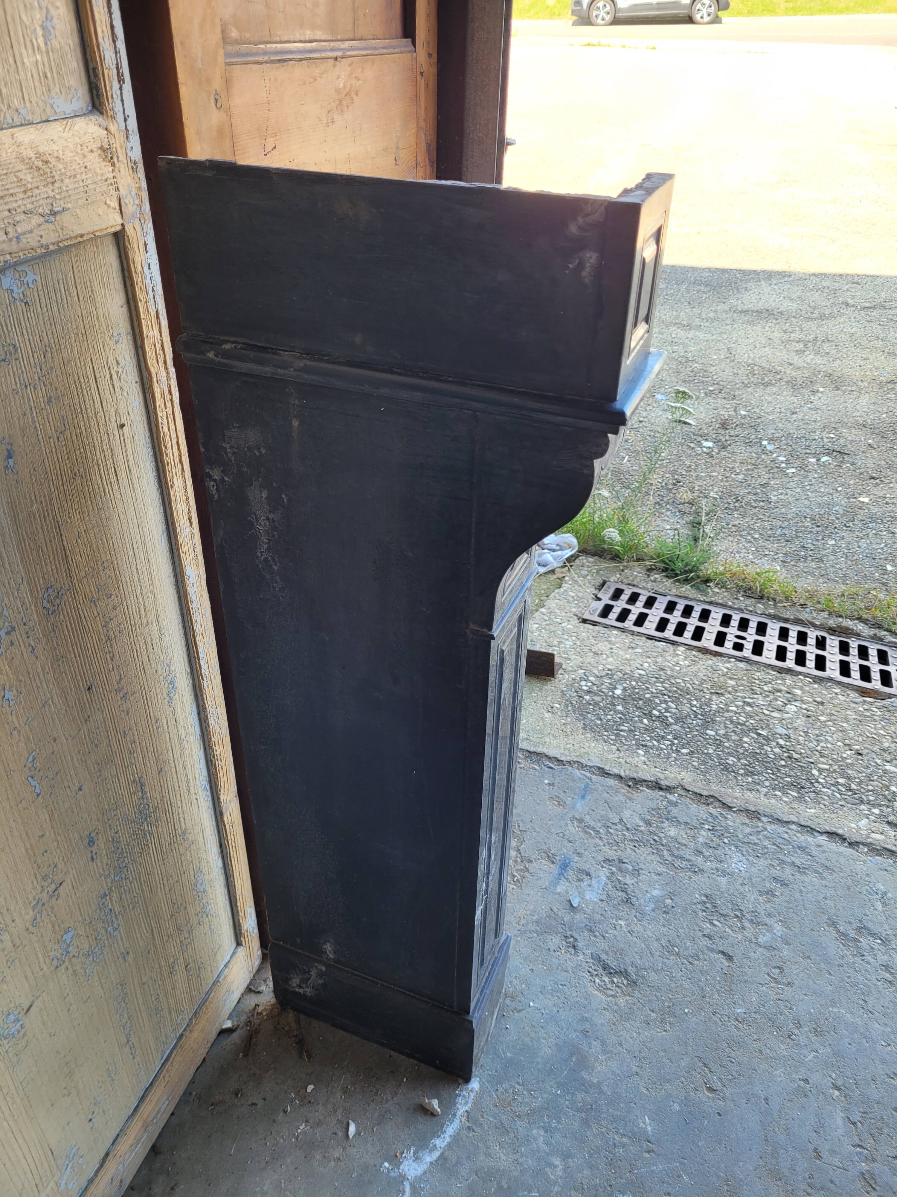 Belgian black marble fireplace without veining