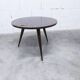 Table basse tripode 1960 scandinave vernis brillant bois acajou
