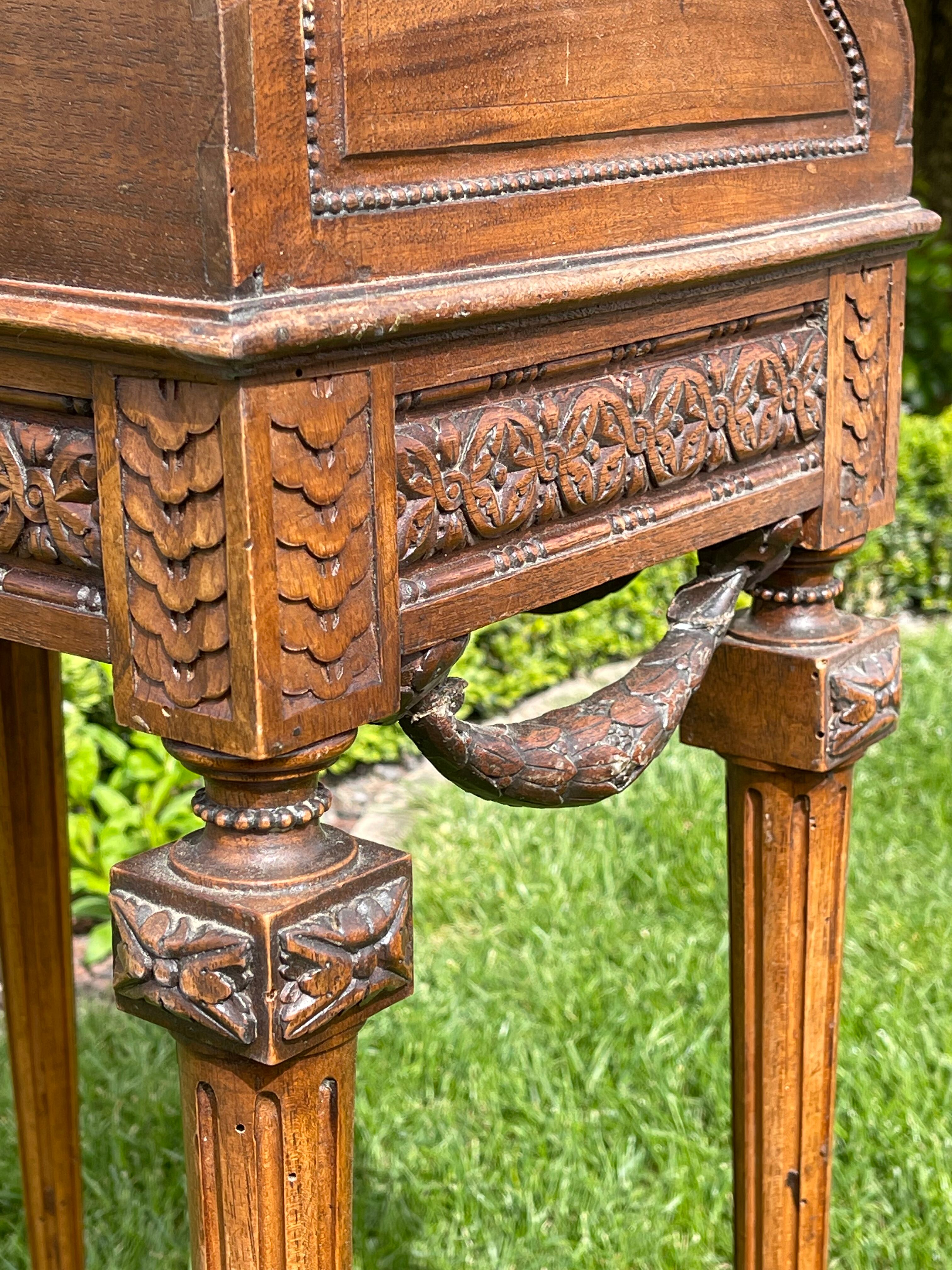 Louis XVI style walnut bedside table