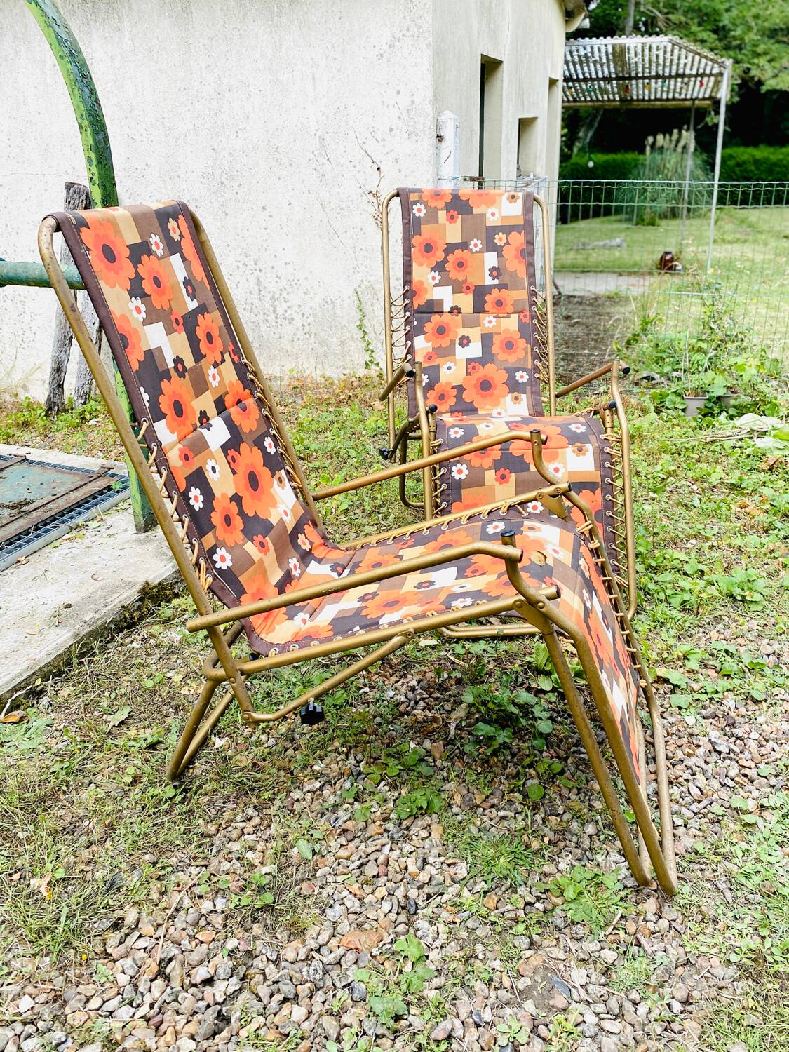 Pair of Lafuma Vintage recliner chairs