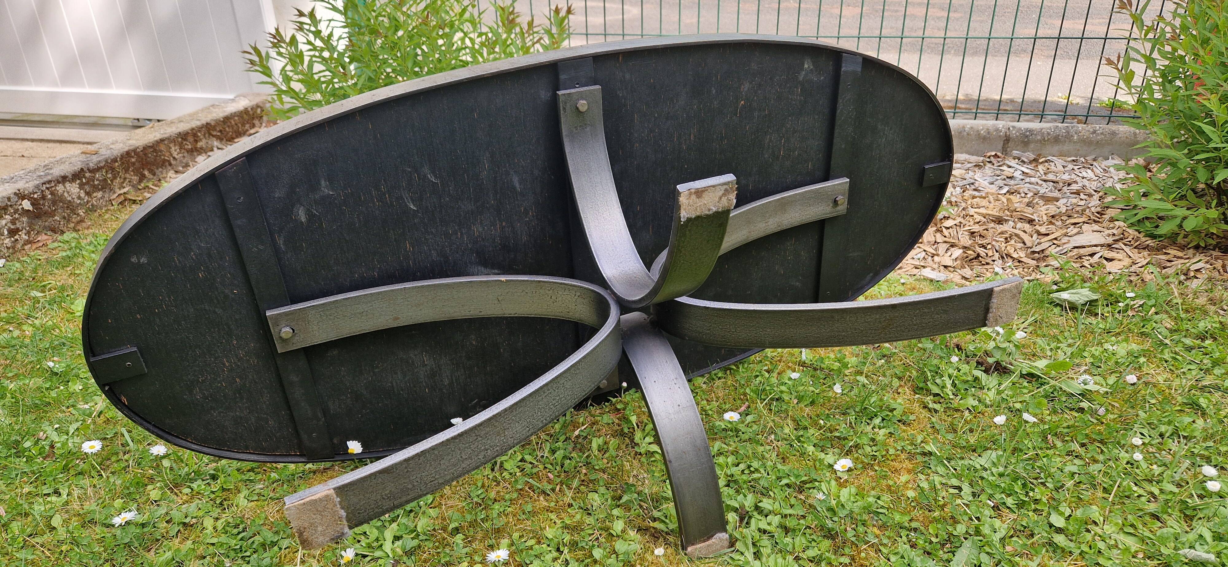 Coffee Table in Lava Stone and Ceramic by Jean Jaffeux