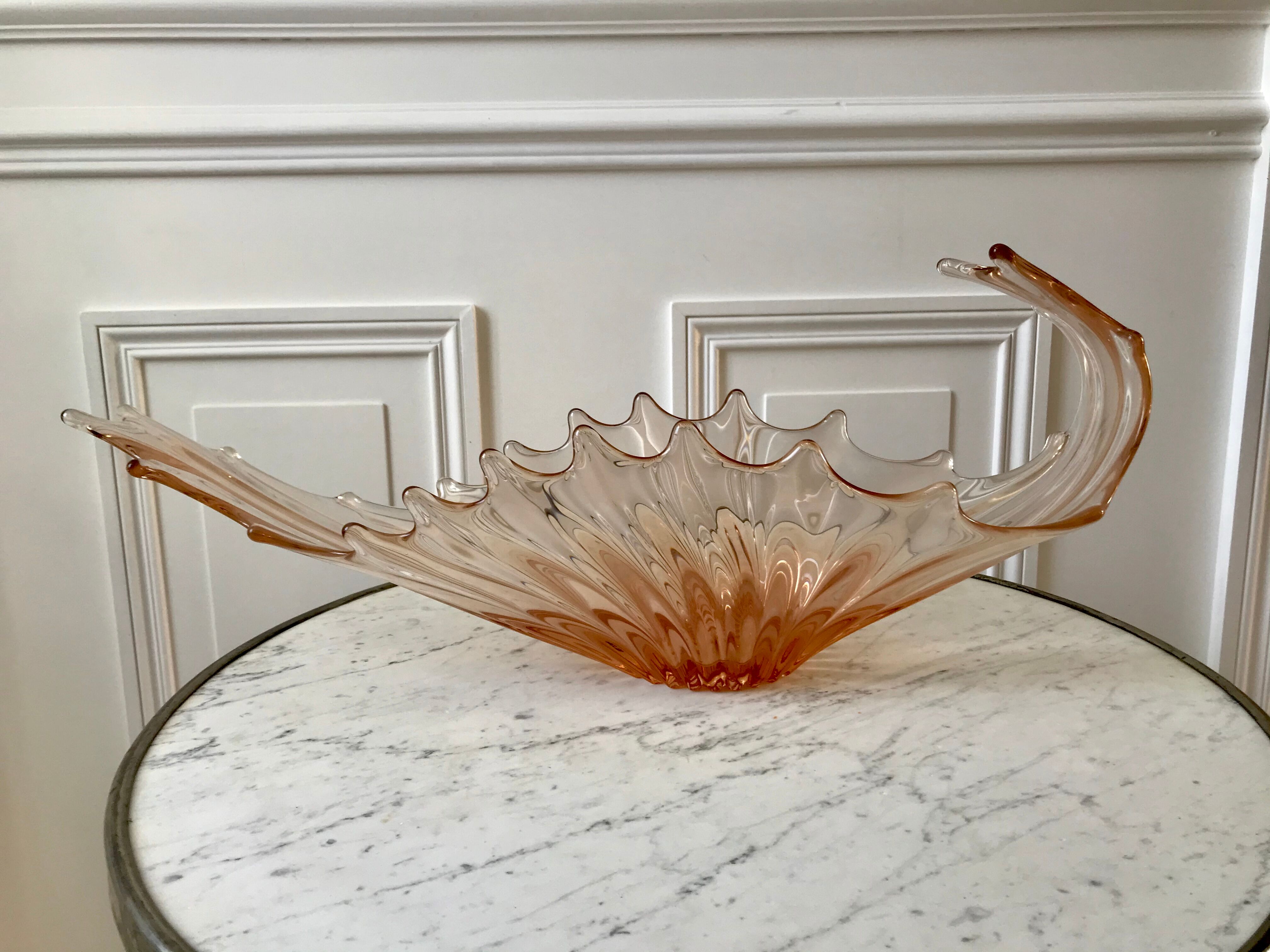 Large pink glass cup 50s-60s