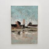 Oil painting on canvas by Delas, circa 2000