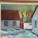 Original Swedish Oil on Canvas – "Vinter Kväll Viks" by Albert Krüger (1885–1965) – Signed – 1945 – Vintage and Framed