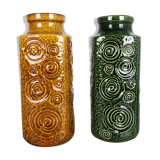 Set of two pottery fat lava vases jura "282-26" made by Scheurich, Germany 1970s