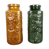 Set of two pottery fat lava vases jura "282-26" made by Scheurich, Germany 1970s