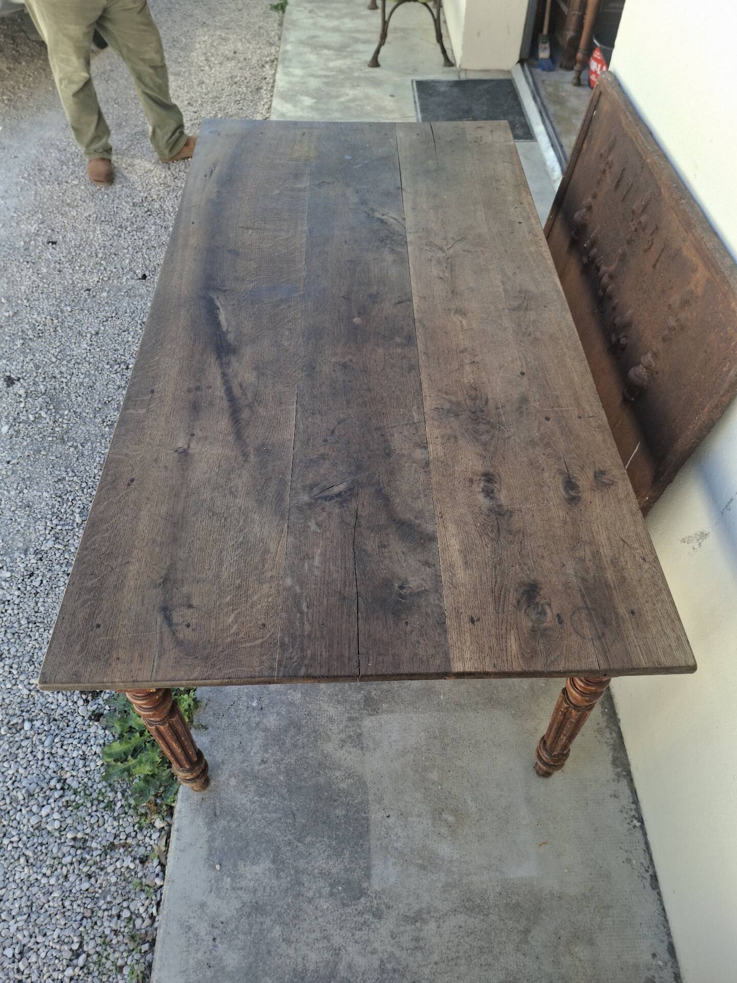 Table de ferme, bistrot, rustique en chêne massif