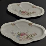 Pair of porcelain raviers floral decoration