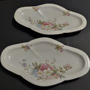 Pair of porcelain raviers floral decoration