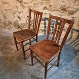 Pair of Luterma beechwood bistro chairs, early 20th century – Made in Estonia