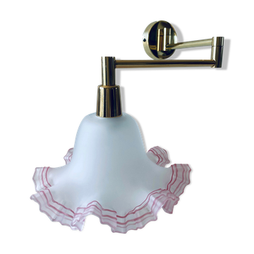 Telescopic wall light, brass and glass
