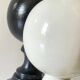 2 Vintage Black and White Turned Wood Lamp Bases