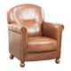 Armchair made of sheepskin leather with refined decorative nail finish