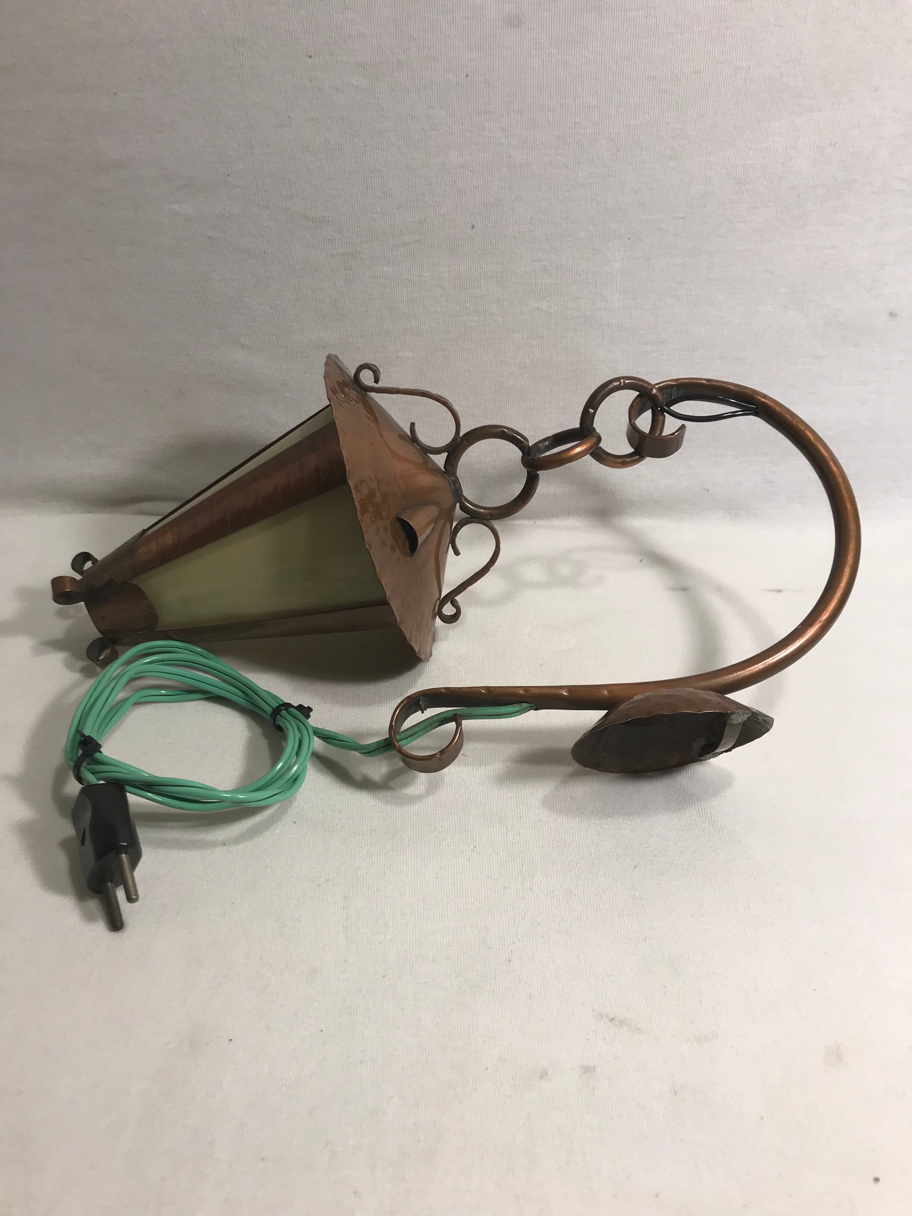 Applies old hanging lantern copper hammered vintage