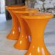 Set of 3 Tam Tam stools in orange by Henri Massonnet for Stamp, 1970.