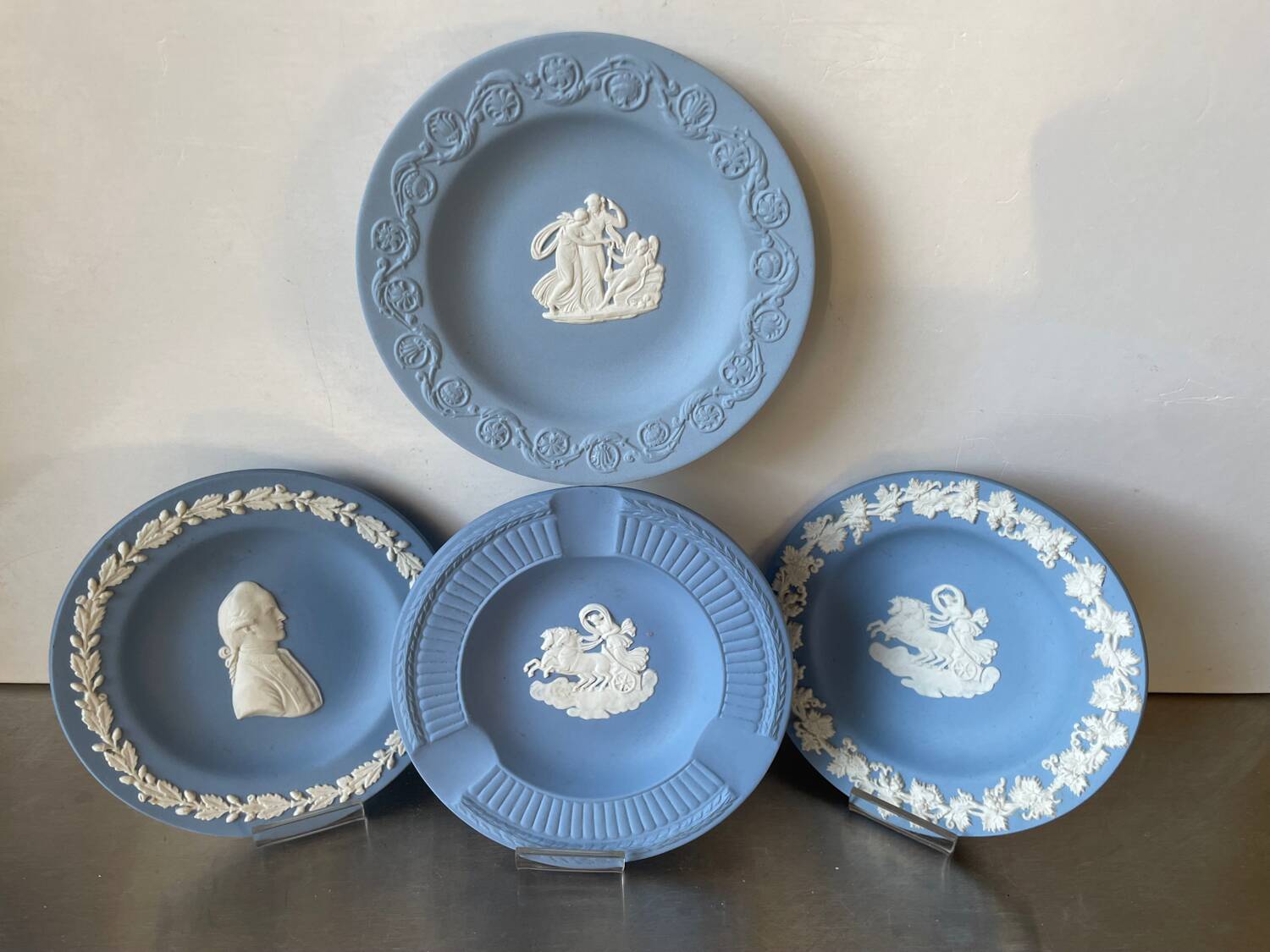 Lot of 4 Wedgwood BLUE Jasperware vintage