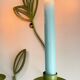 Wall Candle Holder, Green Metal Leaves