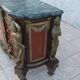 Louis XVI style commode in beech, bronze and marble.