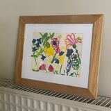Flower painting in an antique frame