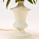 Hand-painted Toleware table lamp with wild apple blossom flowers, Salvadori, Italy, 1950s.