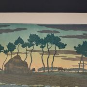 Lithograph by Henri Rivière The Aspects of Nature - The Twilight