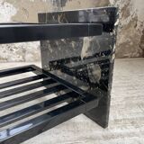 Italian 80s coffee table in marble and glass