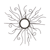 Large black metal sun mirror, 1970s