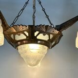 Art Deco chandelier with 4 lights, 1930.