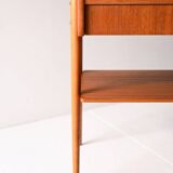 Pair of Vintage Scandinavian Teak Nightstands with hidden drawer
