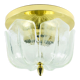 Flower shaped brass & glass flush mount from limburg, germany, 1960s