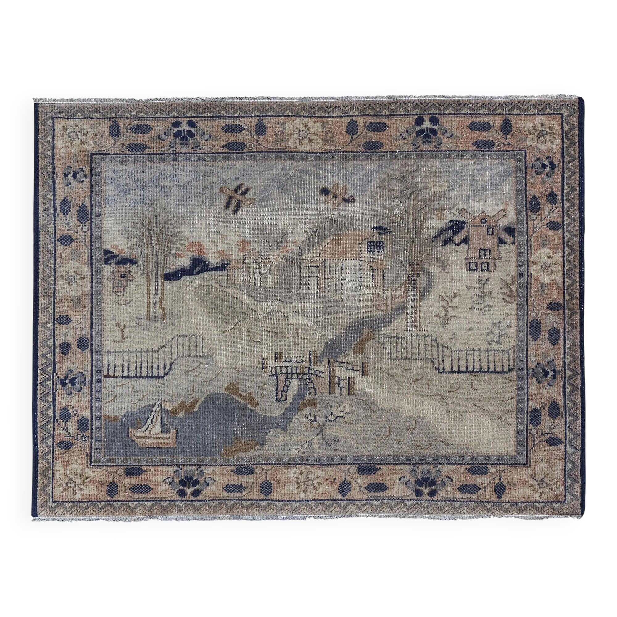 Tapis turc vintage fait main